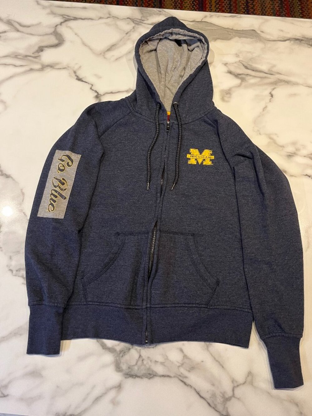 Colosseum Michigan Wolverines Full Zip Hoodie Vintage Distressed Style -Men's M